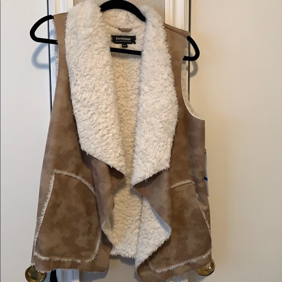 CoffeeShop Jackets & Blazers - Faux leather vest with fur lining.